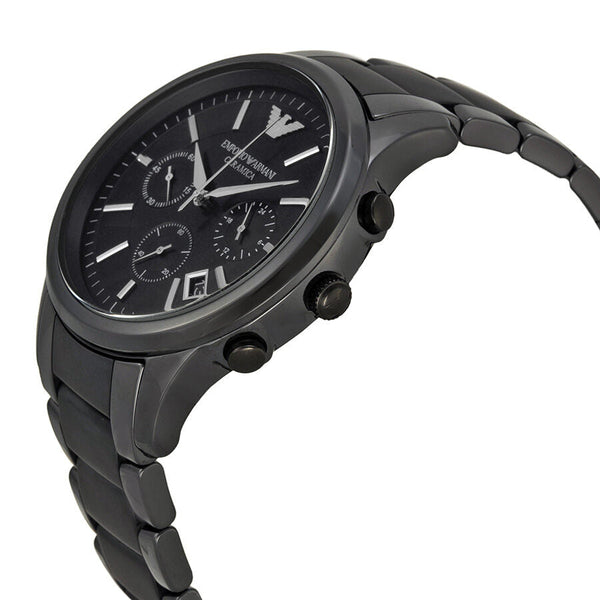 Emporio Armani Ceramica Chronograph Black Dial Men's Watch AR1452 - The Watches Men & CO #2