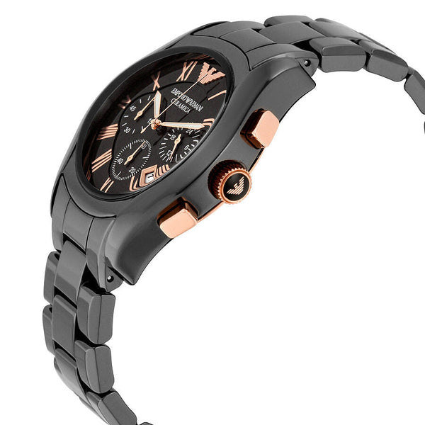 Emporio Armani Ceramica Chronograph Black Dial Men's Watch AR1410 - The Watches Men & CO #2