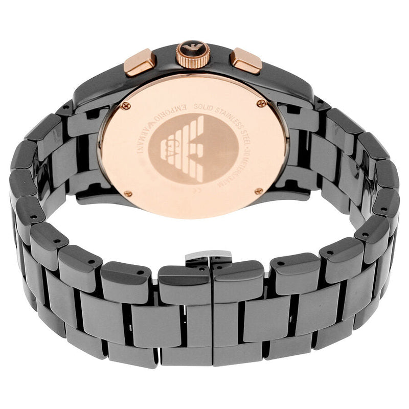 Emporio Armani Ceramica Chronograph Black Dial Men's Watch AR1410 - The Watches Men & CO #3