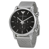 Emporio Armani Classic Chronograph Black Dial Steel Men's Watch #AR1811 - The Watches Men & CO