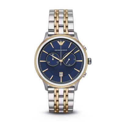 Emporio Armani Classic Chronograph Blue Dial Men's Watch #AR1847 - The Watches Men & CO