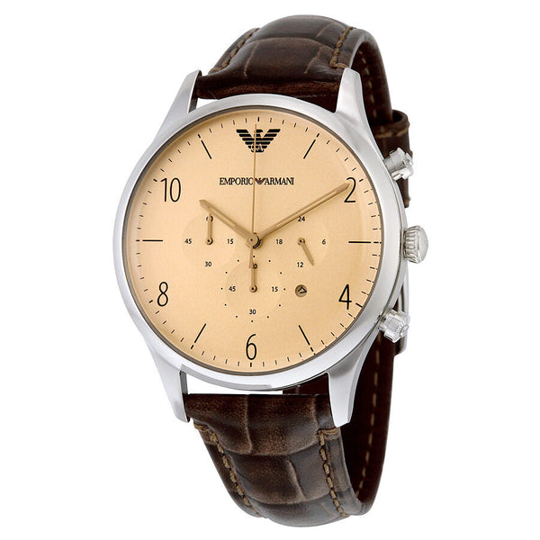 Emporio Armani Classic Chronograph Cream Dial Men's Watch AR1878 - The Watches Men & CO