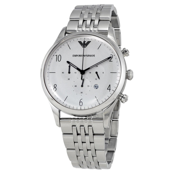 Emporio Armani Classic Chronograph Silver Dial Men's Watch #AR1879 - The Watches Men & CO