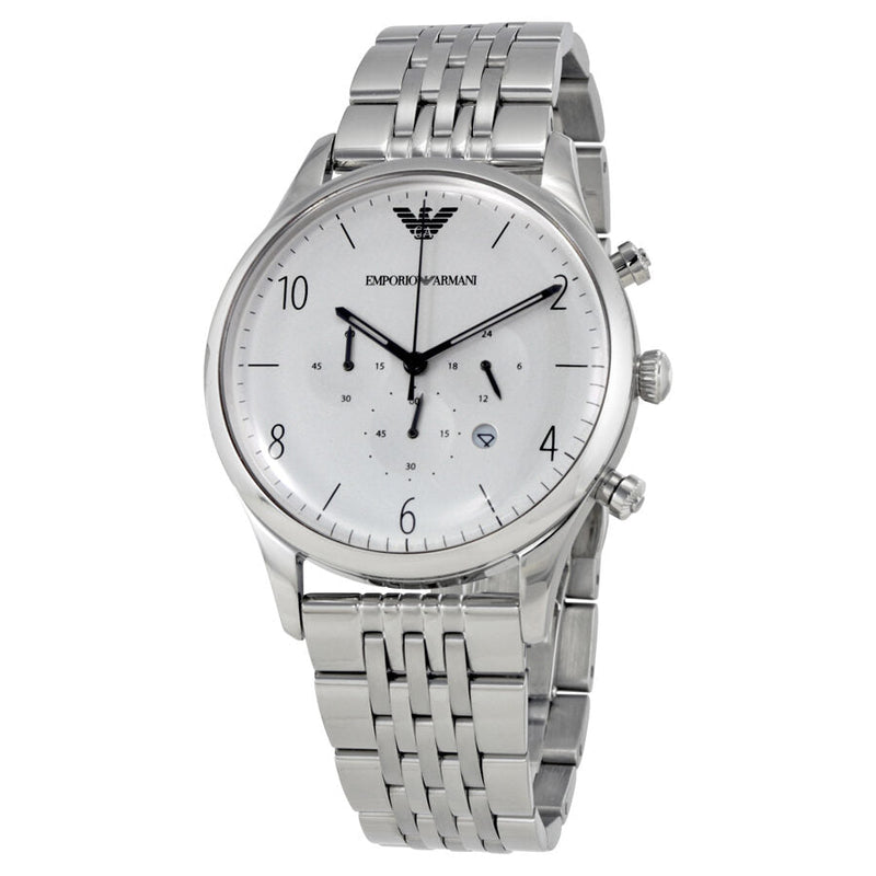 Emporio Armani Classic Chronograph Silver Dial Men's Watch #AR1879 - The Watches Men & CO