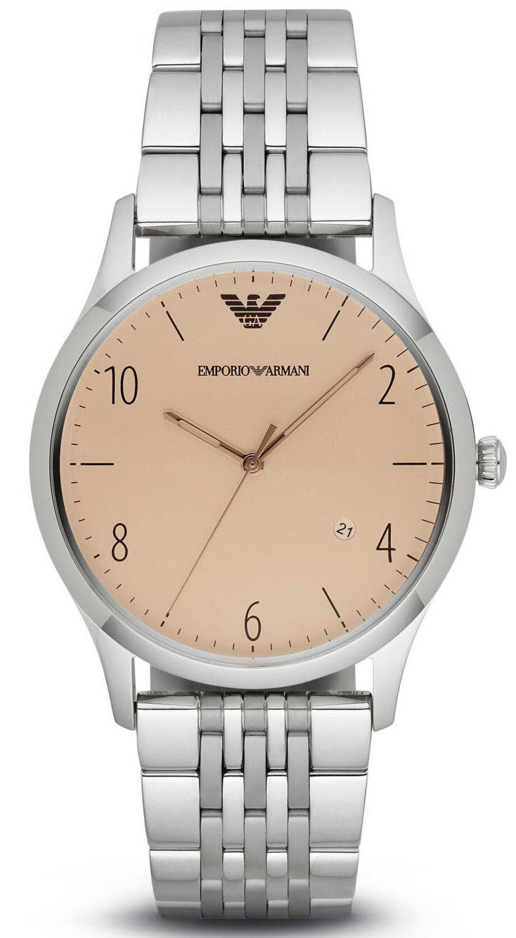 Emporio Armani Classic Cream Dial Stainless Steel Men's Watch AR1881 - The Watches Men & CO