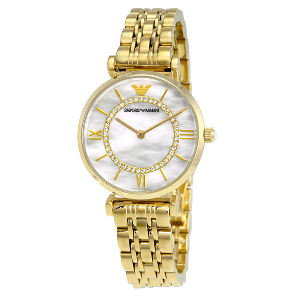 Emporio Armani Classic Mother of Pearl Dial Ladies Watch #AR1907 - The Watches Men & CO