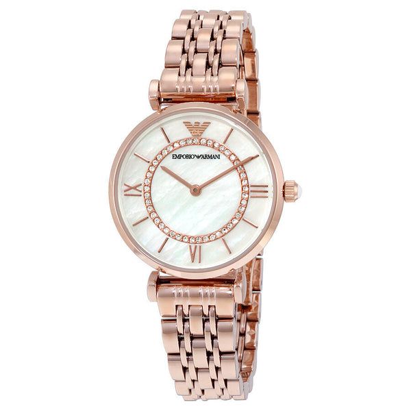 Emporio Armani Classic Mother of Pearl Dial Ladies Watch #AR1909 - The Watches Men & CO