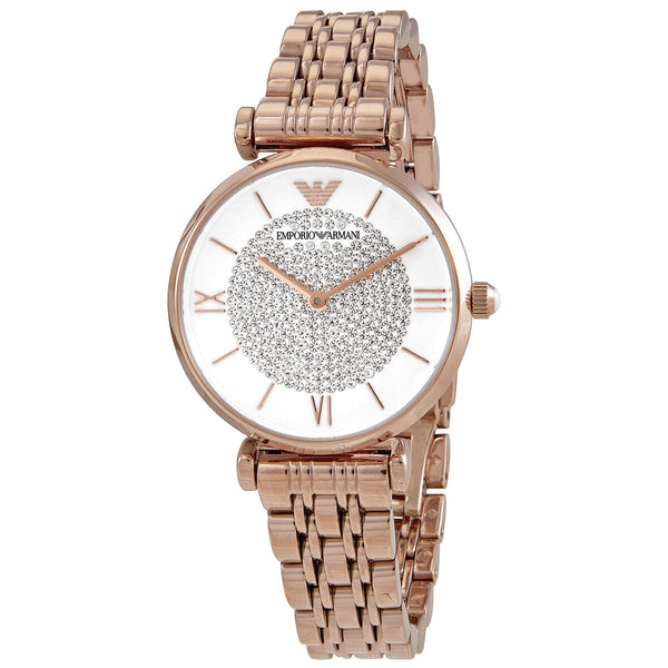 Emporio Armani Glitz Quartz Crystal Pave Dial Ladies Watch #AR11244 - The Watches Men & CO