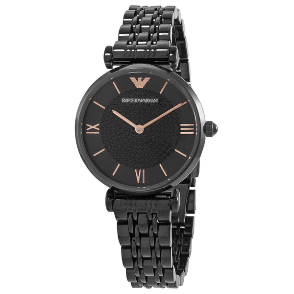 Emporio Armani Quartz Black Dial Ladies Watch #AR11245 - The Watches Men & CO
