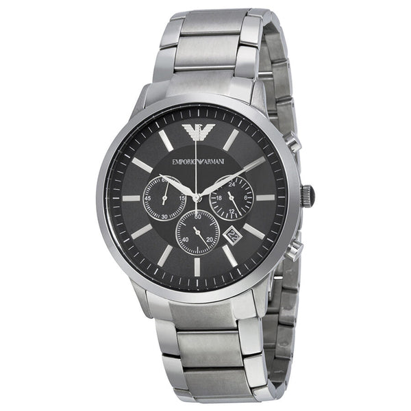 Emporio Armani Sportivo Chronograph Black Dial Steel Men's Watch AR2460 - The Watches Men & CO