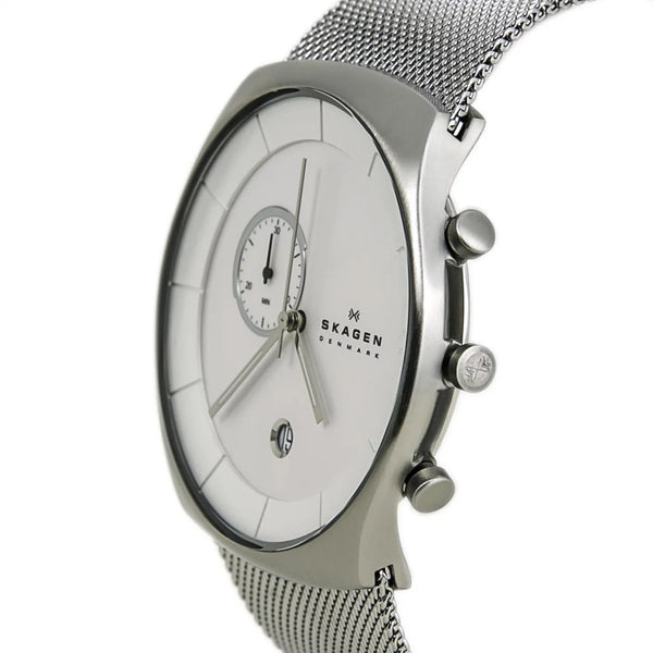 Skagen Havene White Dial Stainless Steel Mesh Men's Watch SKW6071