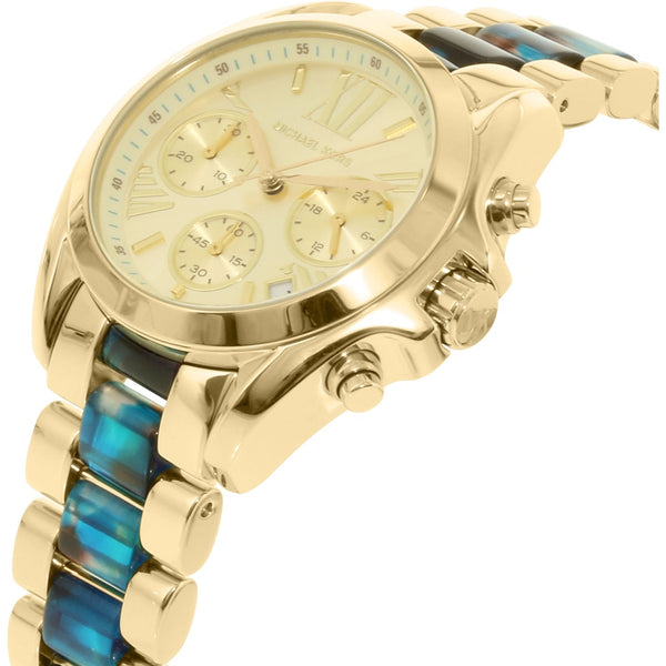 Michael Kors Bradshaw Chronograph Blue Gold Ladies Watch MK6318 - The Watches Men & CO #2