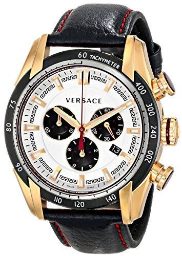 Versace V-Ray Leather Strap Men's Watch VDB040014 - The Watches Men & CO #2