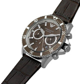 Emporio Armani Chronograph Brown Leather Men's Watch AR11486 - The Watches Men & CO #2