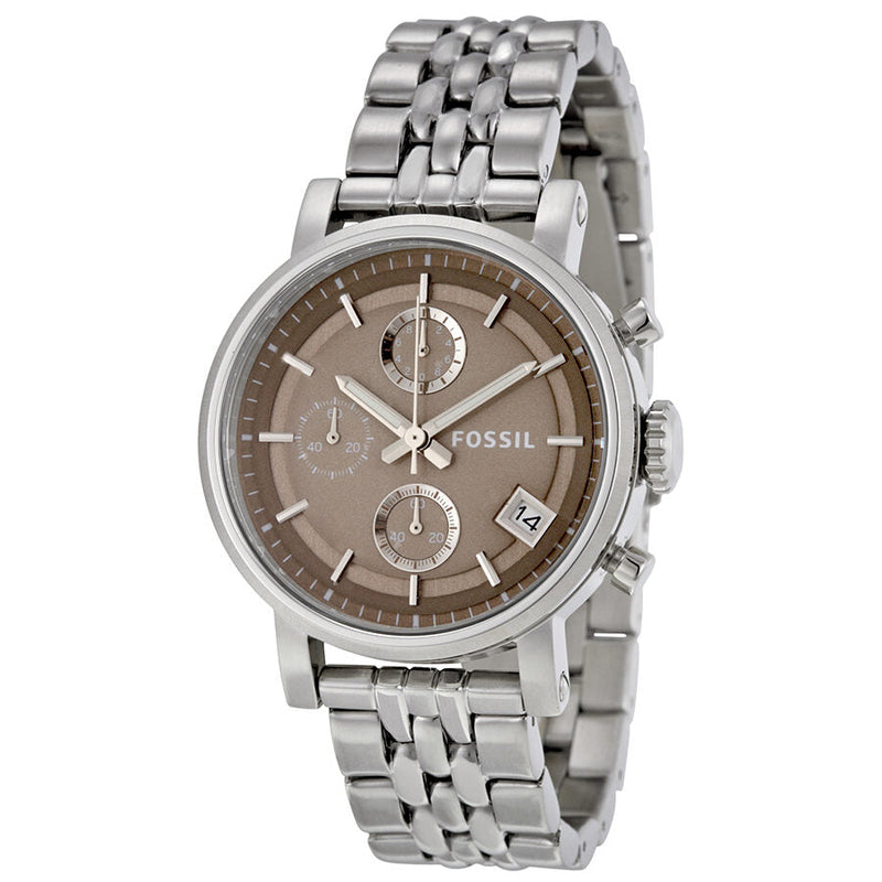 Fossil Boyfriend Chronograph Brown Dial Stainless Steel Ladies watch ES3747 - The Watches Men & CO