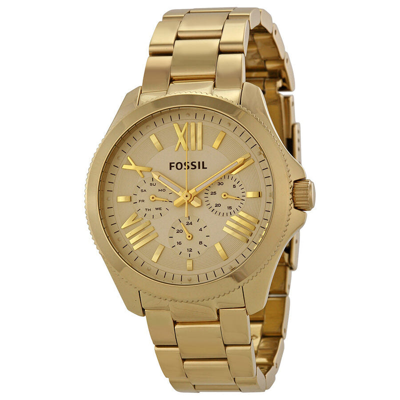 Fossil Cecile Multi-Function Champagne Dial Stainless Steel Ladies Watch AM4510 - The Watches Men & CO