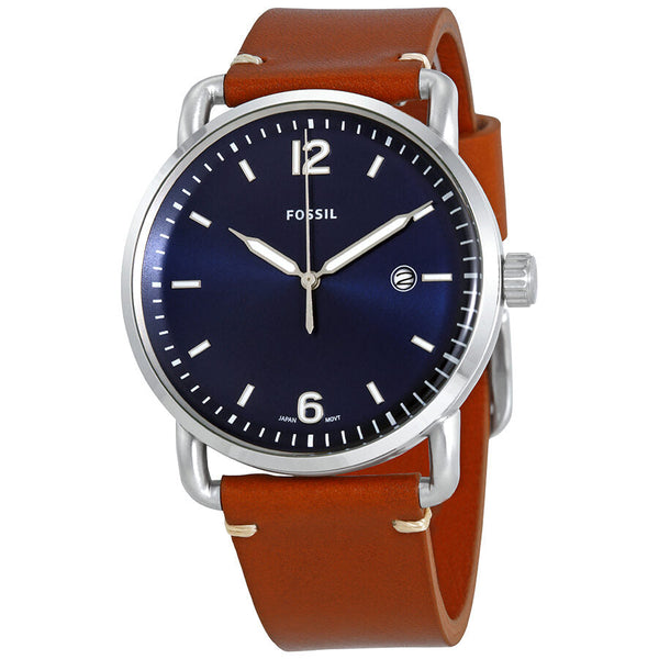 Fossil Commuter Blue Dial Brown Leather Men's Watch FS5325 - The Watches Men & CO