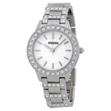 Fossil Glitz White Dial Stainless Steel Ladies Watch #ES2362 - The Watches Men & CO