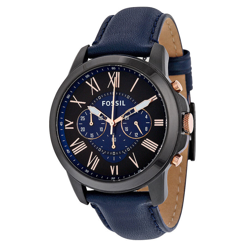 Fossil Grant Chronograph Black and Blue Dial Men's Watch FS5061 - The Watches Men & CO