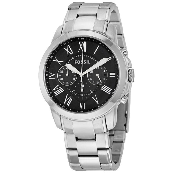 Fossil Grant Chronograph Black Dial Stainless Steel Men's Watch FS4736 - The Watches Men & CO