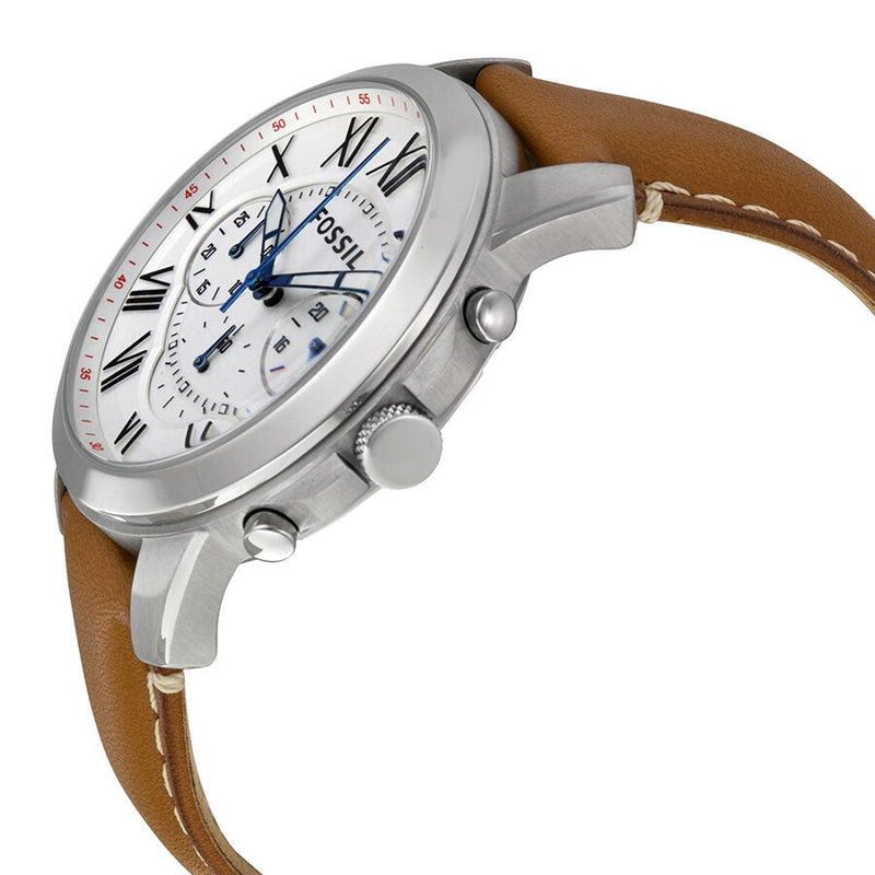 Fossil Grant Chronograph White Dial Tan Leather Men's Watch FS5060 - The Watches Men & CO #2