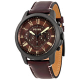 Fossil Grant Dark Brown Chronograph Leather Men's Watch FS5088 - The Watches Men & CO