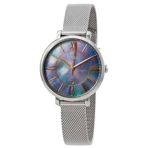 Fossil Jacqueline Blue Mother of Pearl Dial Ladies Mesh Watch ES4322 - The Watches Men & CO