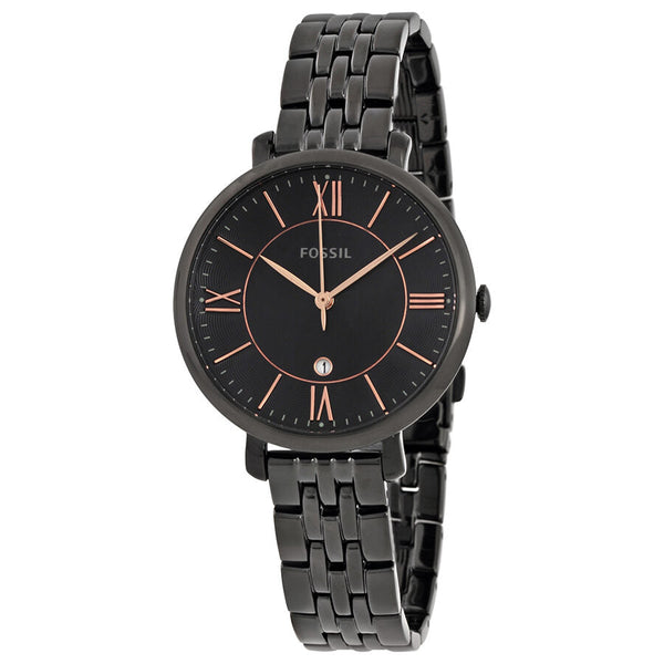 Fossil Jacquline Black Dial Black Ion-plated Ladies Watch ES3614 - The Watches Men & CO