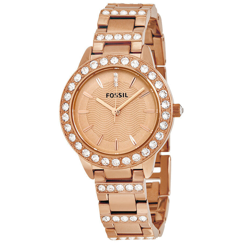 Fossil Jesse Crystal Rose Gold Dial Ladies Watch ES3020 - The Watches Men & CO