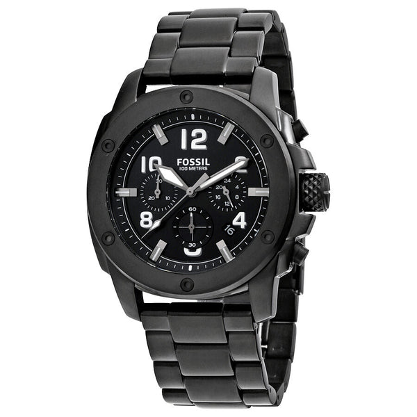 Fossil Machine Chronograph Black Dial Black Ion-plated Men's Watch FS4927 - The Watches Men & CO