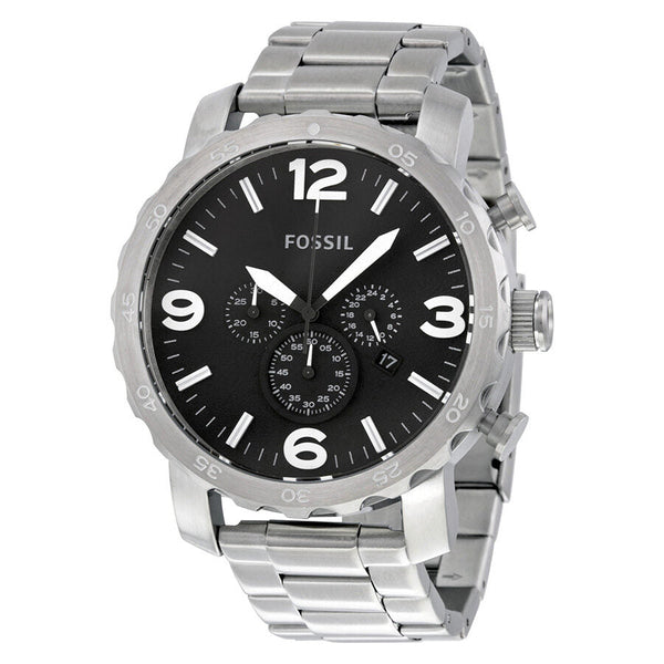 Fossil Nate Chronograph Black Dial Men's Watch JR1353 - The Watches Men & CO