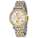 Fossil Original Boyfriend Chronograph White Dial Two-tone Watch ES3746 - The Watches Men & CO