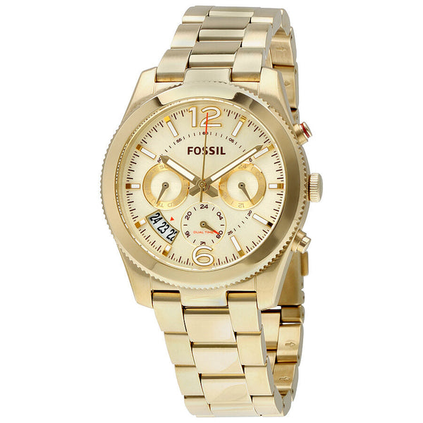 Fossil Perfect Boyfriend Gold Dial Ladies Multifunction Watch ES3884 - The Watches Men & CO