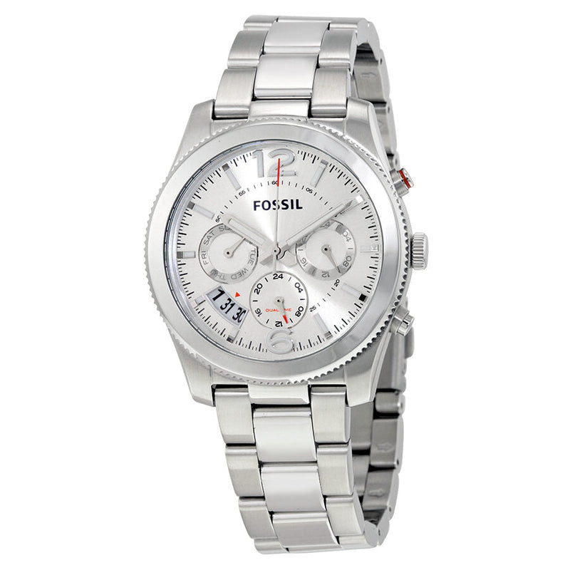 Fossil Perfect Boyfriend Silver Dial Ladies Dual Time Watch ES3883 - The Watches Men & CO