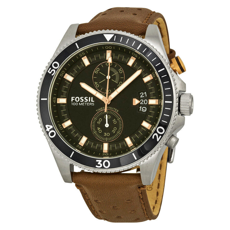 Fossil Wakefield Chronograph Black Dial Brown Leather Men's Watch CH2944 - The Watches Men & CO