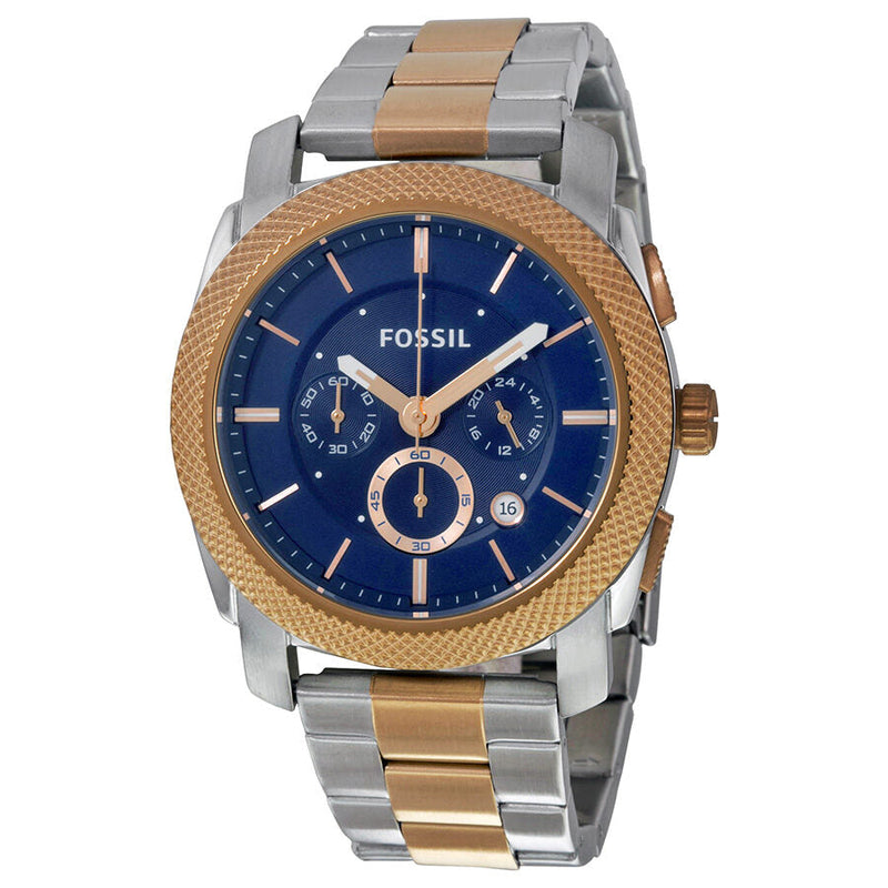 Fosssil Machine Chronograph Blue Dial Two-tone Men's Watch FS5037 - The Watches Men & CO