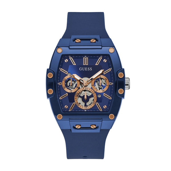 Guess Skeleton Dial Blue Silicone Men's Watch GW0203G7