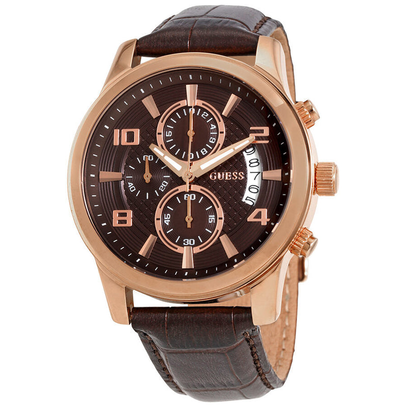 Guess Exec Brown Dial Men's Chronograph Watch W0076G4 - The Watches Men & CO