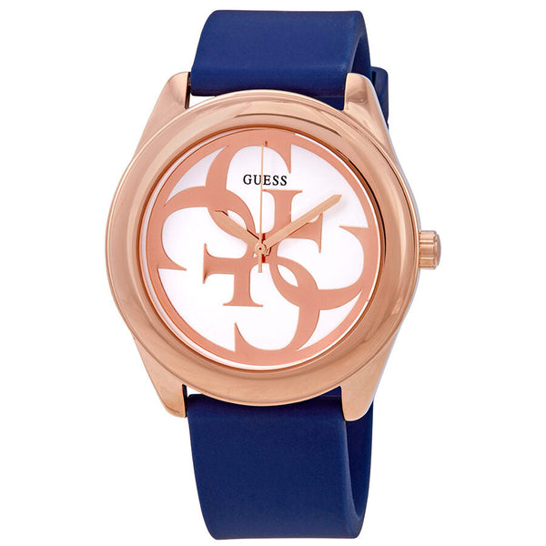 Guess G-Twist Silver Dial Blue Silicone Ladies Watch W0911L6 - The Watches Men & CO