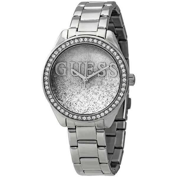 Guess Glitter Girl Silver Dial Stainless Steel Ladies Watch W0987L1 - The Watches Men & CO