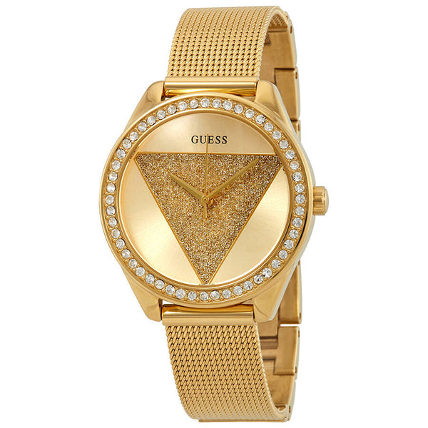 Guess Glitz Crystal Gold Dial Ladies Watch W1142L2 - The Watches Men & CO