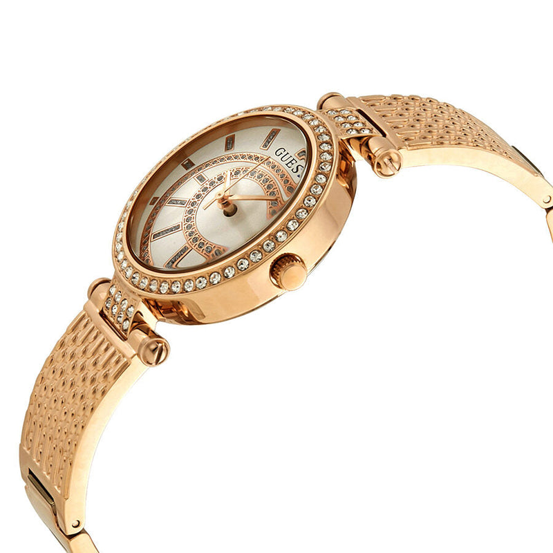 Guess Muse Crystal Silver Dial Ladies Rose Gold-tone Watch W1008L3 - The Watches Men & CO #2