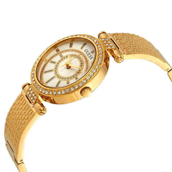 Guess Muse Crystal Silver Dial Ladies Gold-tone Watch W1008L2 - The Watches Men & CO #2