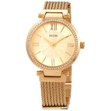 Guess Soho Crystal Gold Dial Yellow Gold PVD Ladies Watch W0638L2 - The Watches Men & CO