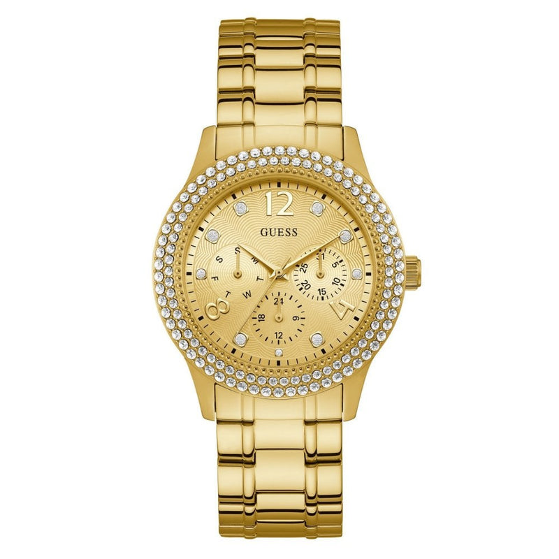 Guess Bedazzle Women's Gold Dial Metal Band Women's Watch  W1097L2 - The Watches Men & CO