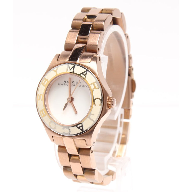 MARC JACOBS SMALL BLADE SILVER WOMENS’ ROSE GOLD LOGO WATCH MBM3076 - The Watches Men & CO #4