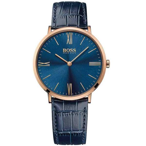 Hugo Boss Jackson Blue Dial Leather Strap Unisex Watch  1513371 - The Watches Men & CO