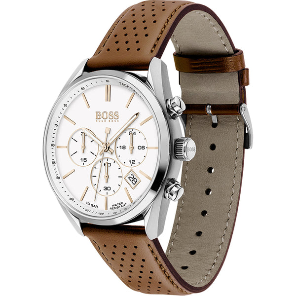 Hugo Boss Champion Brown Leather Strap Men's Watch 1513879 - The Watches Men & CO #2