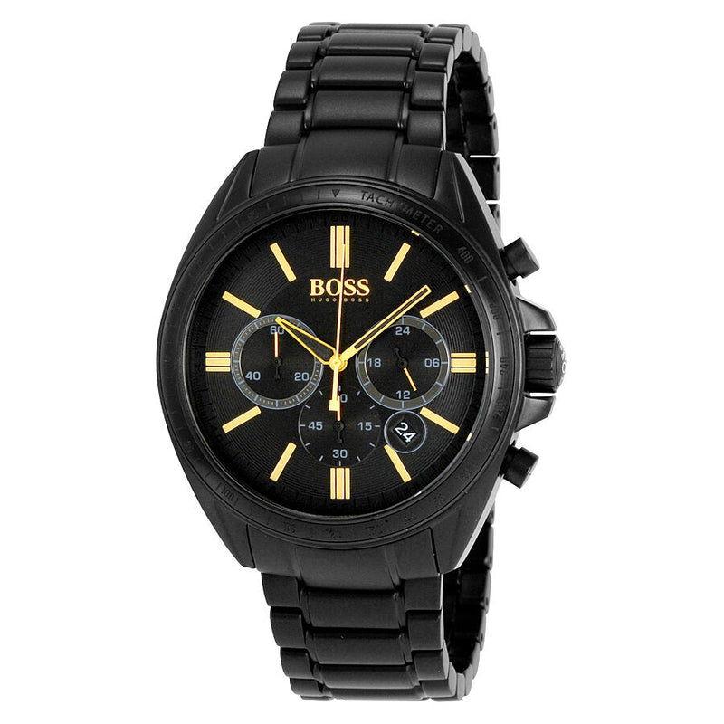 Hugo Boss Chronograph Black Dial Black Ion-plated Men's Watch 1513277 - The Watches Men & CO