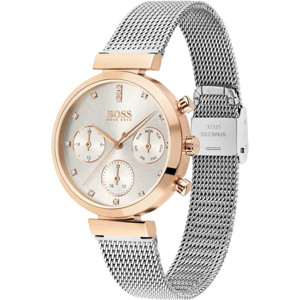 Hugo Boss Flawless Silver Mesh Women's Watch 1502551 - The Watches Men & CO #2